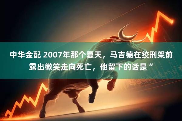 中华金配 2007年那个夏天，马吉德在绞刑架前露出微笑走向死亡，他留下的话是“