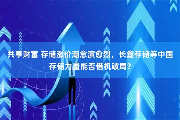 共享财富 存储涨价潮愈演愈烈，长鑫存储等中国存储力量能否借机破局？